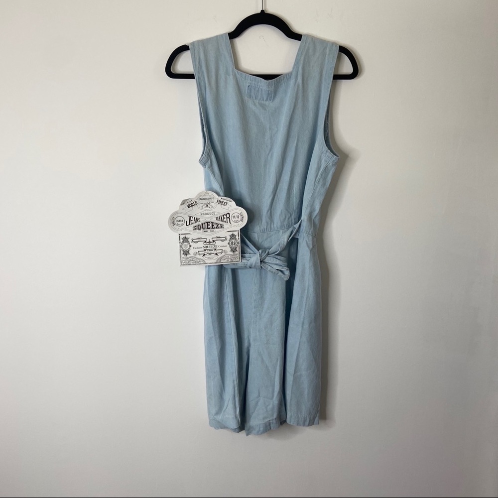 Squeeze Vintage Romper Button Front Tie Back Chambray - Picture 7 of 9